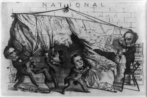 Lincoln, Douglas, Breckinridge, and Bell divide the country in 1860.