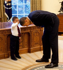 Jacob Philadelphia touching the president's hair