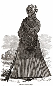 Woodcut of Harriet Tubman during the Civil War, from Sarah H. Bradford, "Scenes in the Life of Harriet Tubman" (1869) (woodcut artist not listed; W.J. Moses, printer; stereotyped by Dennis Bro's & Co.)