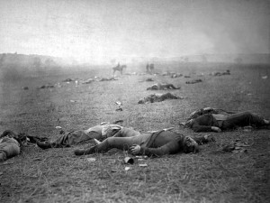 'Harvest of Death,' Battle of Gettysburg, by Timothy H. O'Sullivan, between July 4 and 7, 1863