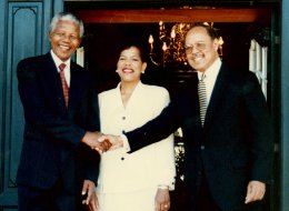 Ambassador Joseph, Mary Braxton Joseph, and Nelson Mandela