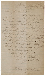 Letter from Annie Davis to President Lincoln, 1864