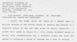Text of King's Nobel Prize acceptance speech